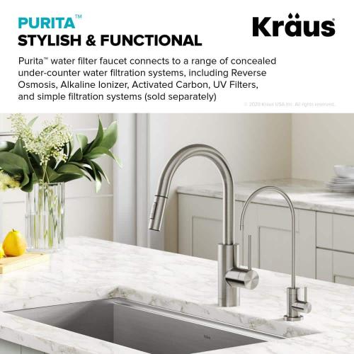 Purita Single-Handle Water Dispenser Faucet for Water Filtration System in Spot Free Stainless Steel