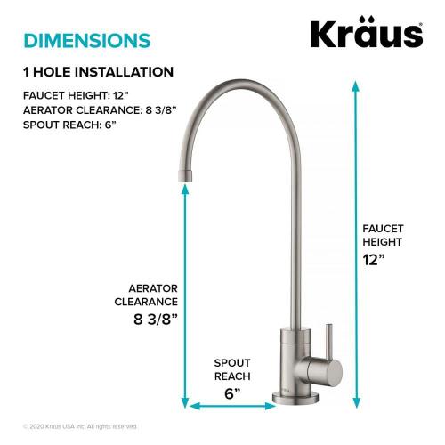 Purita Single-Handle Water Dispenser Faucet for Water Filtration System in Spot Free Stainless Steel