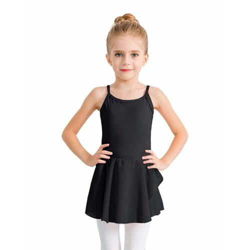 STELLE Girl's Camisole Dress Leotard for Dance, Gymnastics and Ballet(Toddler/Little Girl/Big Girl)(M, Black)