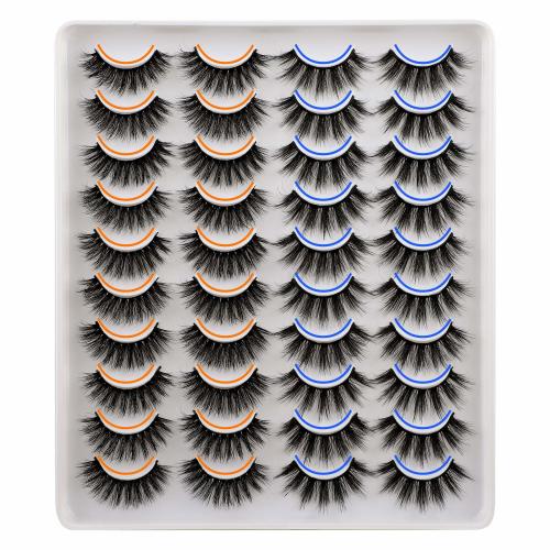 JIMIRE 20 Pairs False Eyelashes 2 Styles Mixed Fluffy Eyelashes Natural Volume Wispy Faux Mink Lashes Pack