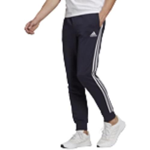 adidas Men's Essentials French Terry Tapered Cuff 3-Stripes Pants, Color: Legend Ink/White, Size Small
