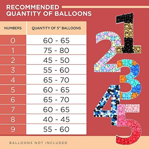 4ft Light Up Numbers - Easy to Assemble Number 5 Balloon Frame - Mosaic Numbers For Balloons - Ideal 4FT Marquee Numbers for First Birthday Decorations For Girl & Boys
