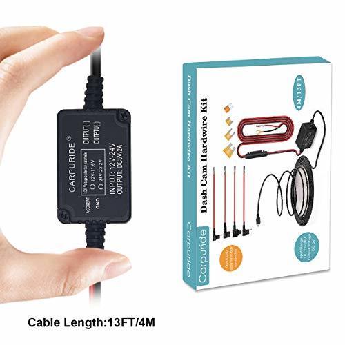 Dash Cam Hardwire Kit Mini USB Port DC 12V - 24V to 5V/2A Max Car Dash Camera Charger Cable kit with Fuse Low Voltage Protection for Dash Cam (Mini USB and Fuse Kit)