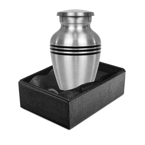 Trupoint Memorials Small Urns for Human Ashes Keepsake Decorative Mini Cremation Urn for Adult Men & Women – Small Silver Lining