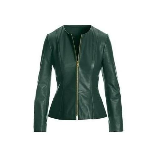 Size Large slim fit Color Green Luis leather Women's Leather Jacket  Leather Female Short Jackets