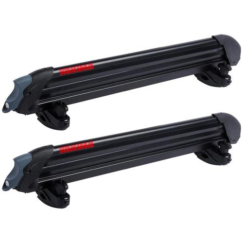 Powder Hound 6 Ski or 4 Snowboard Universal Mount Travel Roof Rack, Black