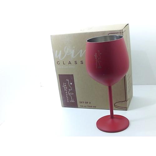 Gusto Nostro Stainless Steel Wine Glass - 18 oz - Unbreakable Colorful Wine Glasses for Travel, Camping and Pool - Fancy, Unique and Cool Portable Metal Wine Glass for Outdoor, Picnics (Set of 2)