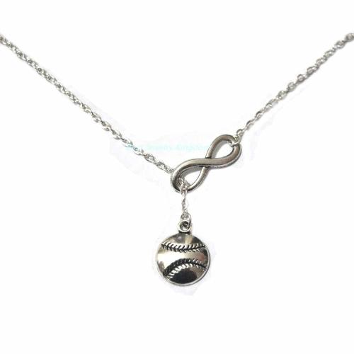 Infinity Baseball Softball Gift for Mom - Simple Everyday Charm Necklace