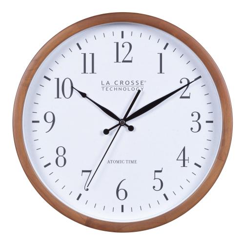 La Crosse Technology 404-50447-INT 12.8 Atomic Walnut Analog Wall Clock