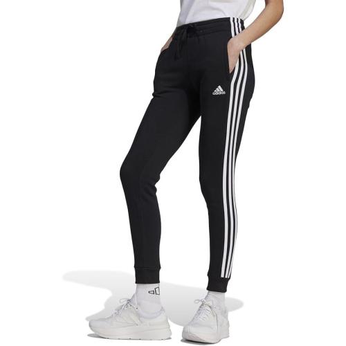 adidas Women's Essentials 3-Stripes Fleece Pants, Color: Black/White, Size XS