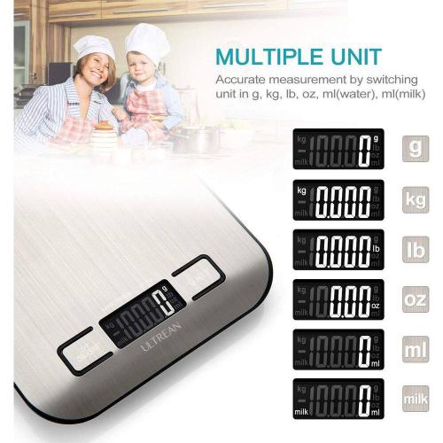 11 lb Capacity Digital Food Scale with Tare Function (Batteries Included)