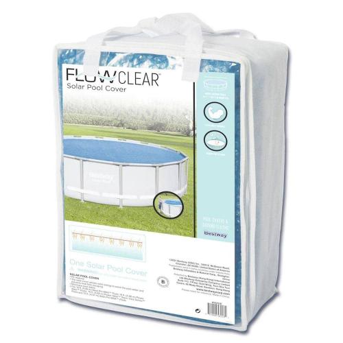 Flowclear 15 ft. x 15 ft. Round Blue Plastic Above Ground Solar Pool Cover