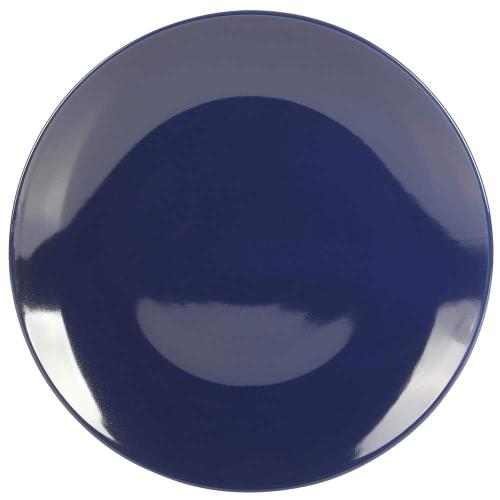 Gibson Simply Essential Coupe 12-Piece Blue Round Stoneware Dinnerware Set