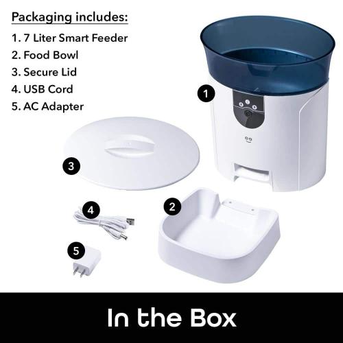 7-Light PetConnect Automatic Pet Feeder with Camera, 2-Way Audio, and Personal Voice Recording