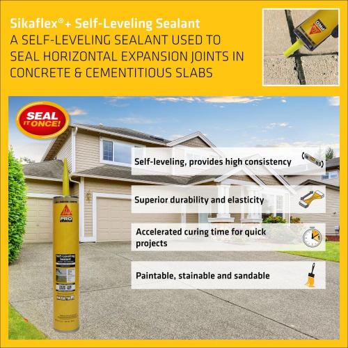Sika 29 fl. oz. Sikaflex Self-Leveling Horizontal Joint Elastic Polyurethane Sealant in Sandstone