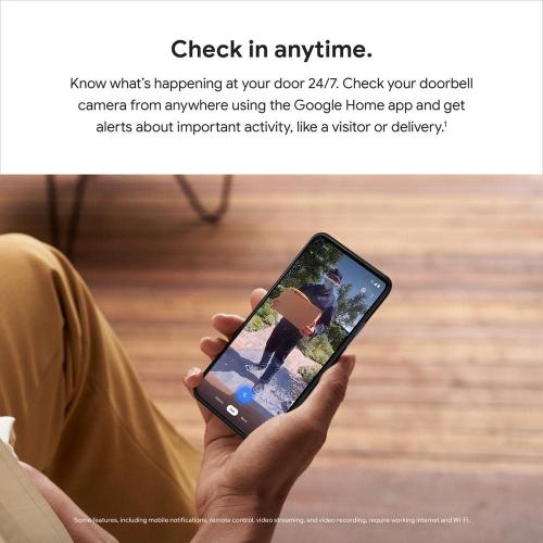 Google Nest Doorbell (Battery) - Smart Wi-Fi Video Doorbell Camera - Snow