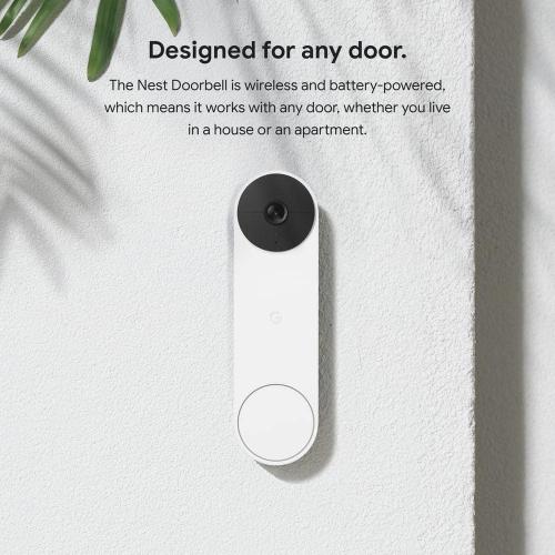 Google Nest Doorbell (Battery) - Smart Wi-Fi Video Doorbell Camera - Snow