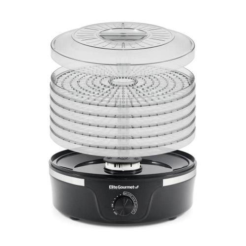 Gourmet 5-Tier Black Food Dehydrator with Adjustable Temperature Dial