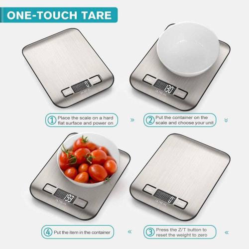 11 lb Capacity Digital Food Scale with Tare Function (Batteries Included)