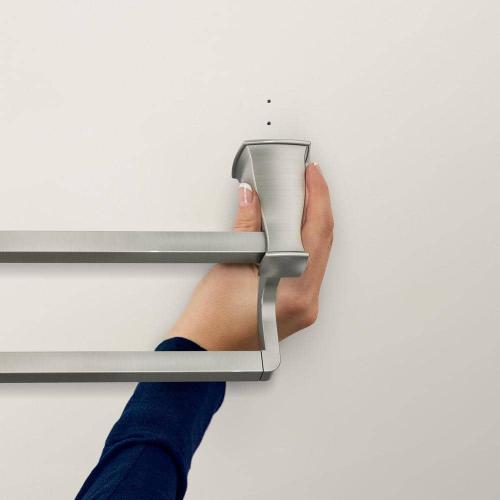 Brushed Nickel Hensley 24 in. Double Towel Bar with Press and Mark in Brushed Nickel