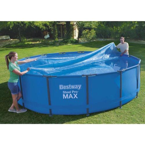 Flowclear 15 ft. x 15 ft. Round Blue Plastic Above Ground Solar Pool Cover