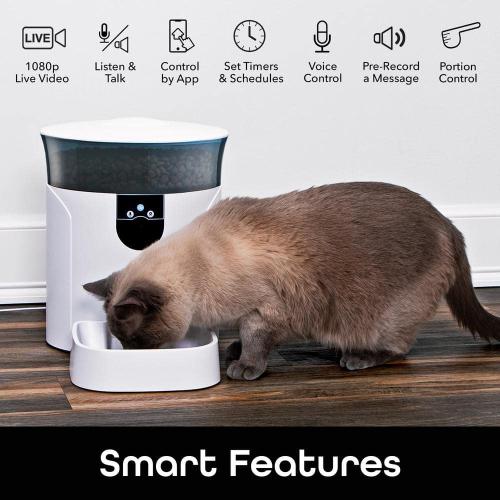 7-Light PetConnect Automatic Pet Feeder with Camera, 2-Way Audio, and Personal Voice Recording
