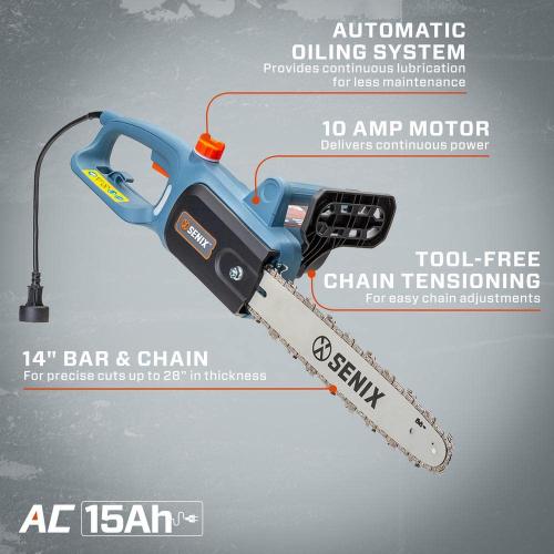 14 in. 10 Amp Electric Corded Chainsaw
