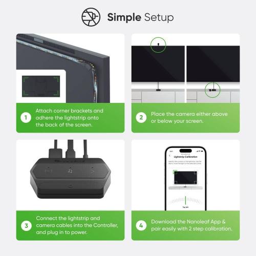 4D LED Addressable Lighting- Strip Light with Camera Starter Kit for 55 in. to 65 in. TVs