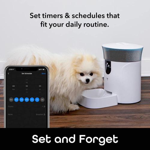 7-Light PetConnect Automatic Pet Feeder with Camera, 2-Way Audio, and Personal Voice Recording