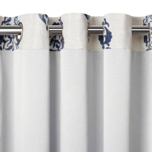 Navy Medallion Blackout Curtain - 52 in. W x 95 in. L