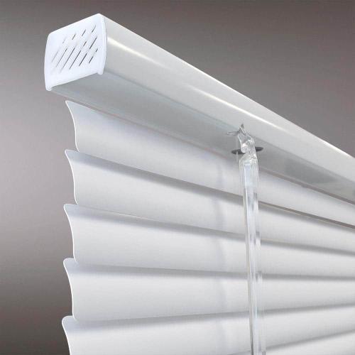 White Cordless Room Darkening Vinyl Mini Blinds with 1 in. Slats-35 in. W x 48 in. L (Actual Size 34.5 in. W x 48 in. L)