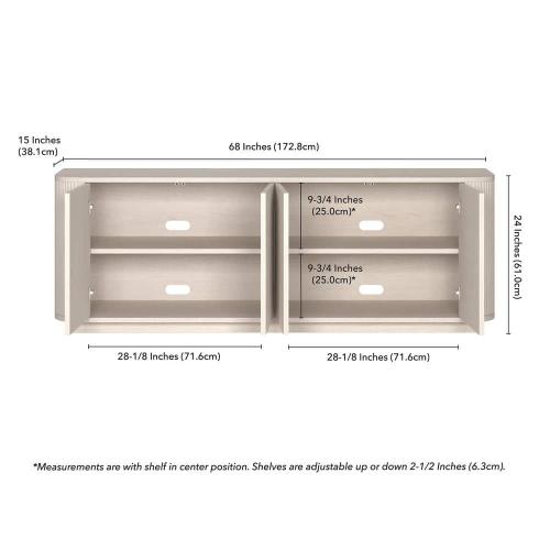 Canton 68 in. Alder White TV Stand Fits TV's up to 75 in.