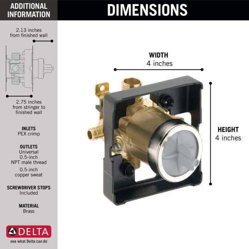 MultiChoice Universal Tub and Shower Valve Body Rough-In Kit with 1/2 in. PEX Crimp Connections