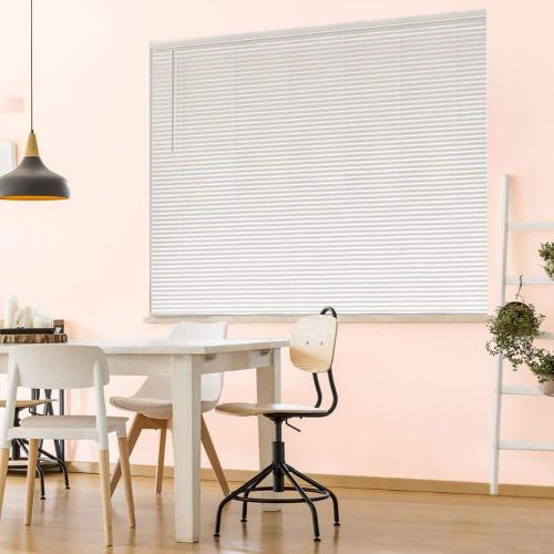 Unbranded White Cordless Room Darkening Vinyl Mini Blinds with 1 in. Slats-39 in. W x 72 in. L (Actual Size 38.5 in. W x 72 in. L)