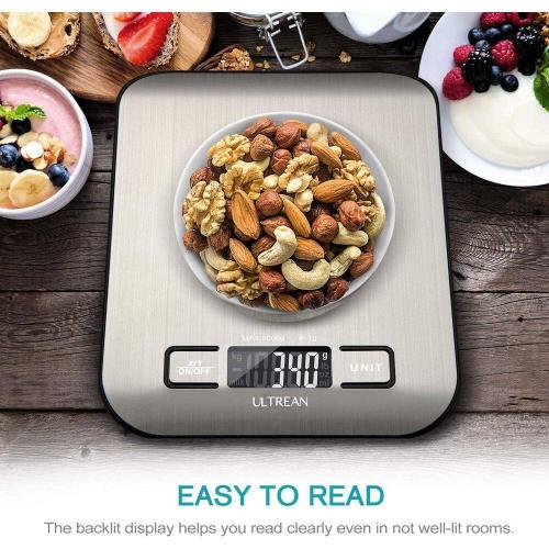 11 lb Capacity Digital Food Scale with Tare Function (Batteries Included)