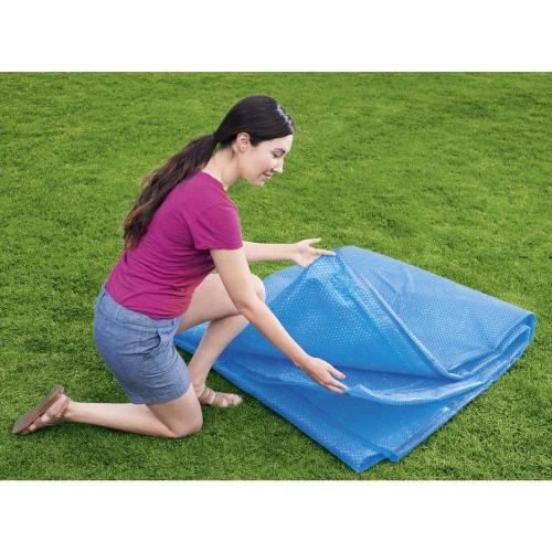 Flowclear 15 ft. x 15 ft. Round Blue Plastic Above Ground Solar Pool Cover
