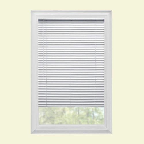 White Cordless Room Darkening Vinyl Mini Blinds with 1 in. Slats-39 in. W x 48 in. L (Actual Size 38.5 in. W x 48 in. L)