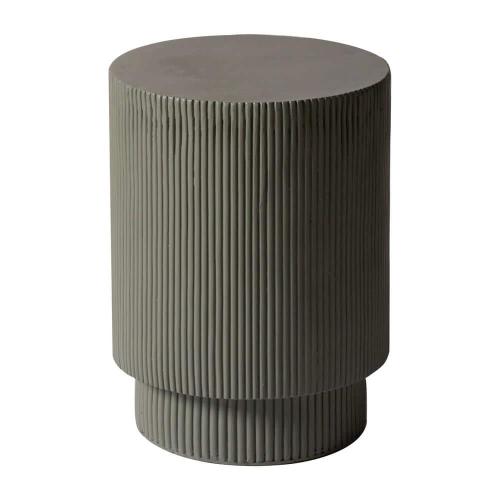 Modern Round Side Table Assembled Fiberstone Accent Table for Indoor and Outdoor Eden Series  (See the picture for the color)