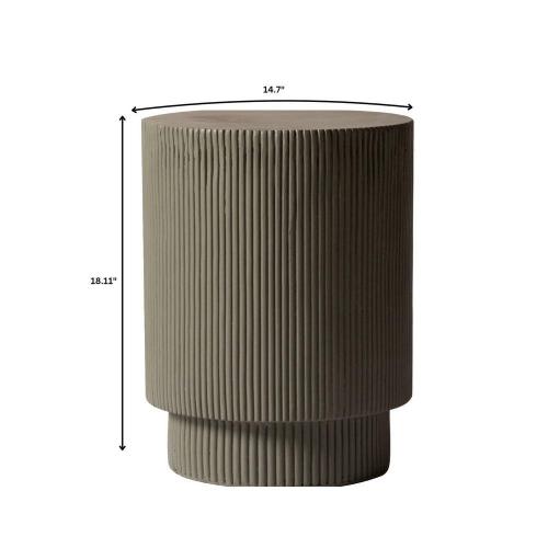 Modern Round Side Table Assembled Fiberstone Accent Table for Indoor and Outdoor Eden Series  (See the picture for the color)