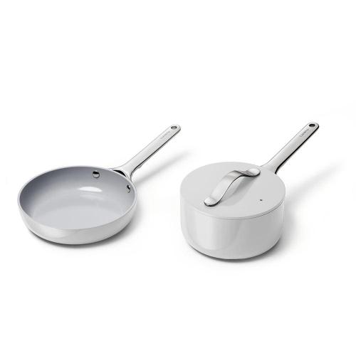 Non-Stick Ceramic Mini Fry Pan and Mini Sauce Pan Duo Gray ‼️used‼️