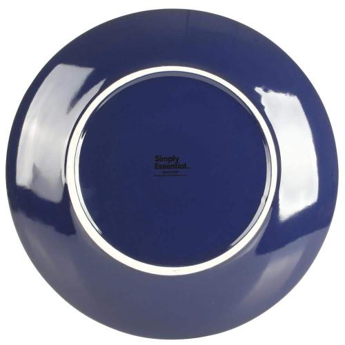 Gibson Simply Essential Coupe 12-Piece Blue Round Stoneware Dinnerware Set