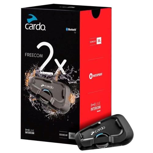 Cardo Systems FREECOM 2X Motorcycle 2-Way Bluetooth Communication System Headset - Black Single Pack