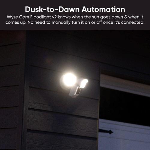 Color Black Wired Outdoor Wi-Fi Floodlight v2 Home Security Camera with 2K Video, Color Night Vision, Motion Activated LEDs - Black