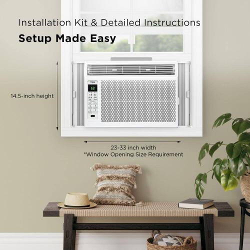 6000 BTU Window Air Conditioner, Fan and Dehumidifier, 250 sq. ft., Remote Control, Easy-to-Use, Reusable Filter