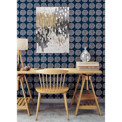 Navy Puketti Peel and Stick Wallpaper