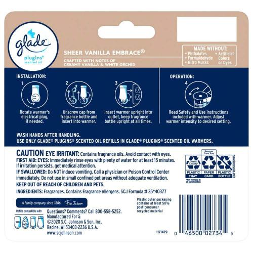 3.35 fl. oz. Sheer Vanilla Embrace PlugIns Scented Oil Refill (5-Count)