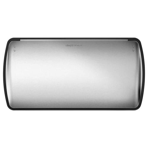 46 Liter Rectangular Step Recycling Trash Can, Brushed Stainless Steel