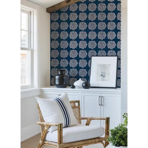 Navy Puketti Peel and Stick Wallpaper