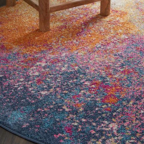 Passion Sunburst 5 ft. x 5 ft. Persian Vintage Round Area Rug