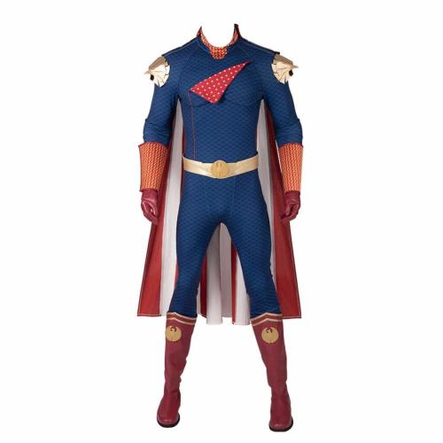 MZXDY Homelander Suit Boys Cosplay Jumpsuit with Cloak for Halloween Masquerade(Custom Size Full Set without Boots)